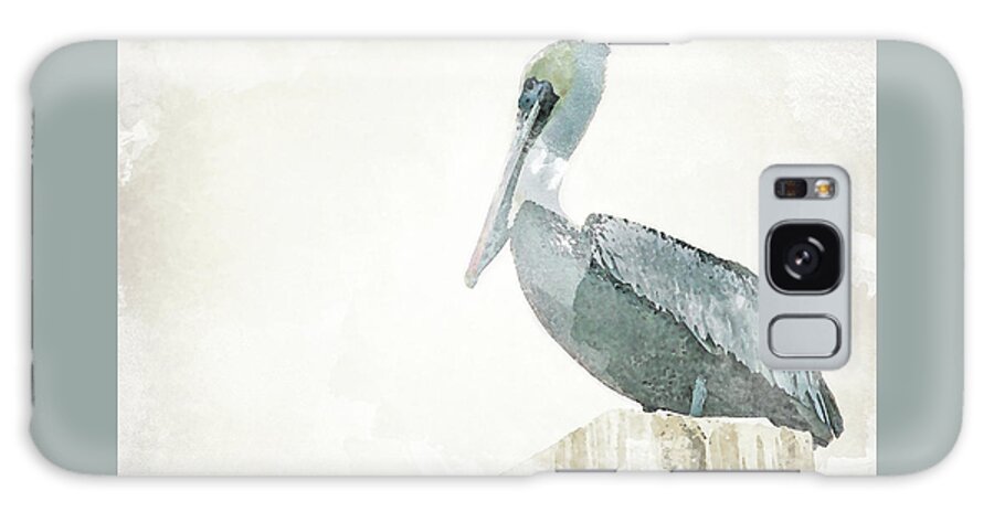 Watercolor Galaxy Case featuring the painting Watercolor Pelican by Lisa Hill Saghini