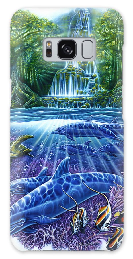 Larry Taugher Galaxy Case featuring the painting Waterfall Fantasy by JQ Licensing