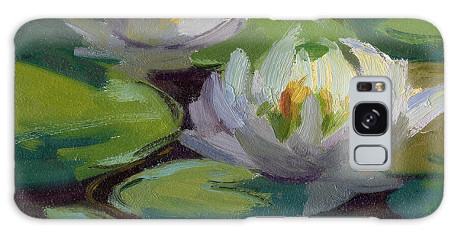 Waterlilies Galaxy Case featuring the painting Waterlilies at Martha Lake 1 by Diane McClary