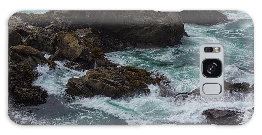 Rocks Galaxy Case featuring the photograph Waves Meet Rock by Suzanne Luft