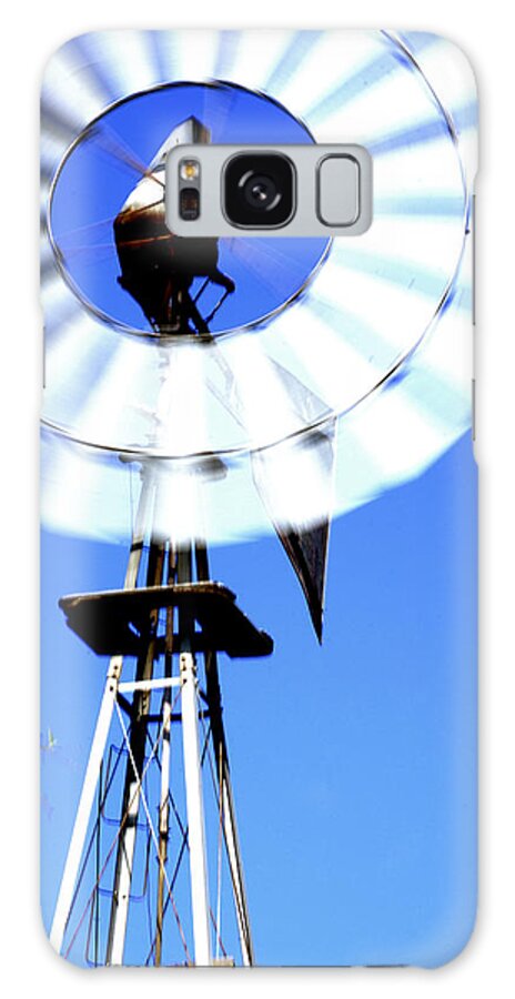 West Galaxy Case featuring the photograph West Texas Windmill 21161 by Jerry Sodorff