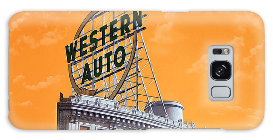 Andee Design Western Auto Sign Galaxy Case featuring the photograph Western Auto Sign Artistic Sky by Andee Design