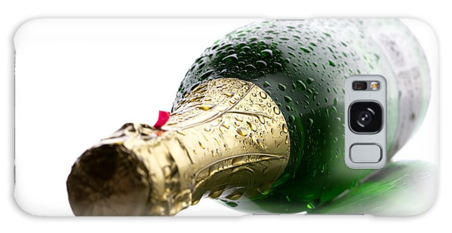 Champagne Galaxy Case featuring the photograph Wet Champagne bottle by Johan Swanepoel