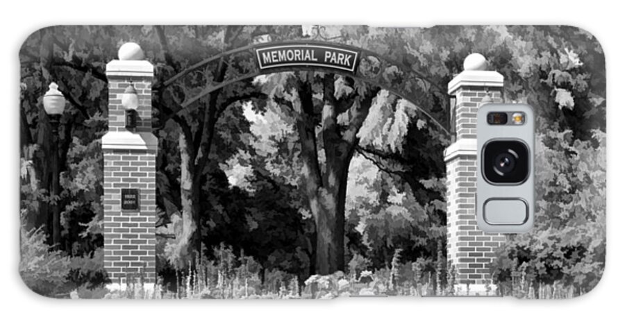 Wheaton Galaxy Case featuring the photograph Wheaton Memorial Park Black and White by Christopher Arndt