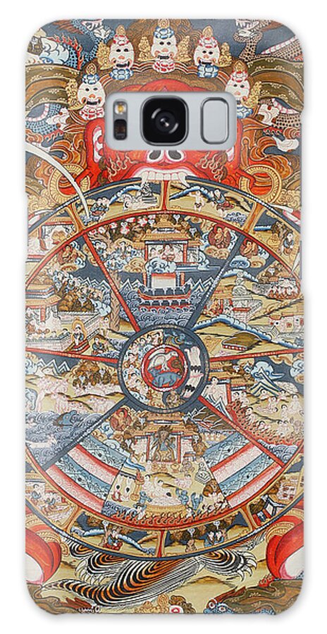 Wheel Of Life Or Wheel Of Samsara Galaxy Case featuring the painting Wheel of life or wheel of Samsara by Unknown