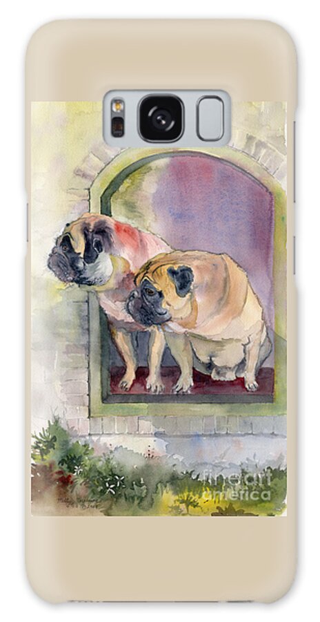 Pug Galaxy Case featuring the painting Where Is The Cat? by Melly Terpening