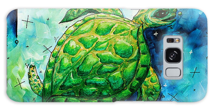 Turtle Galaxy S8 Case featuring the painting Whimsical Sea Turtle Original Painting by Megan Duncanson by Megan Aroon