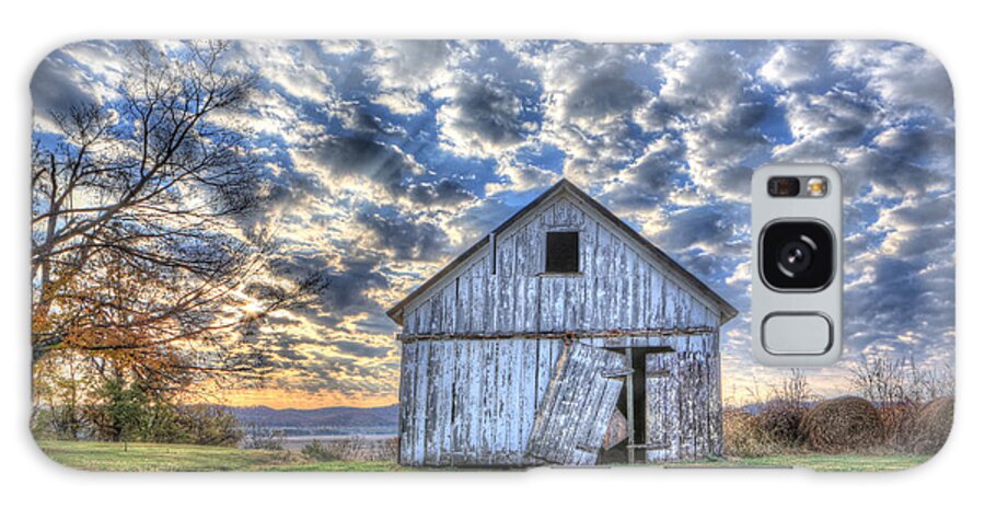 Sunrise Galaxy Case featuring the photograph White Barn at Sunrise by Jaki Miller