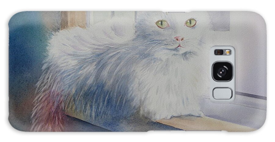 Cat Galaxy Case featuring the painting White Cat by Deborah Ronglien