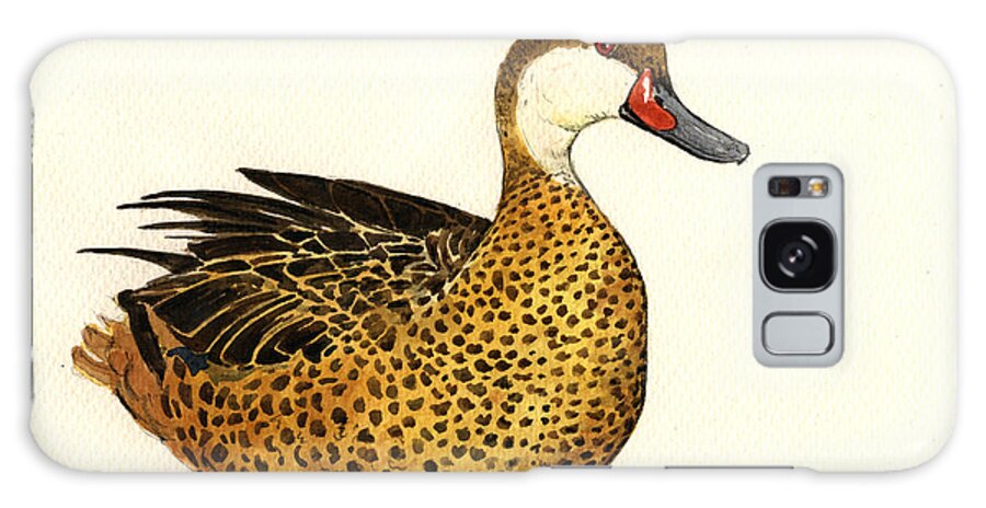  Duck Galaxy Case featuring the painting White cheeked pintail by Juan Bosco