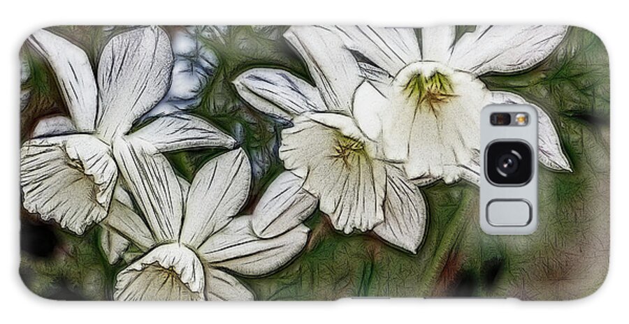 Daffodil Galaxy S8 Case featuring the digital art White Daffodil Flowers by Photographic Art by Russel Ray Photos