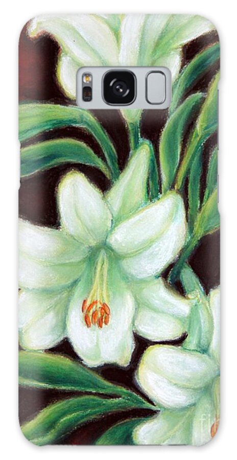Lily Galaxy Case featuring the painting White Elegance by Inese Poga