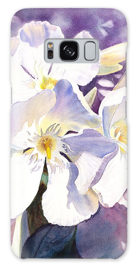 Oleander Galaxy Case featuring the painting White Oleander by Irina Sztukowski