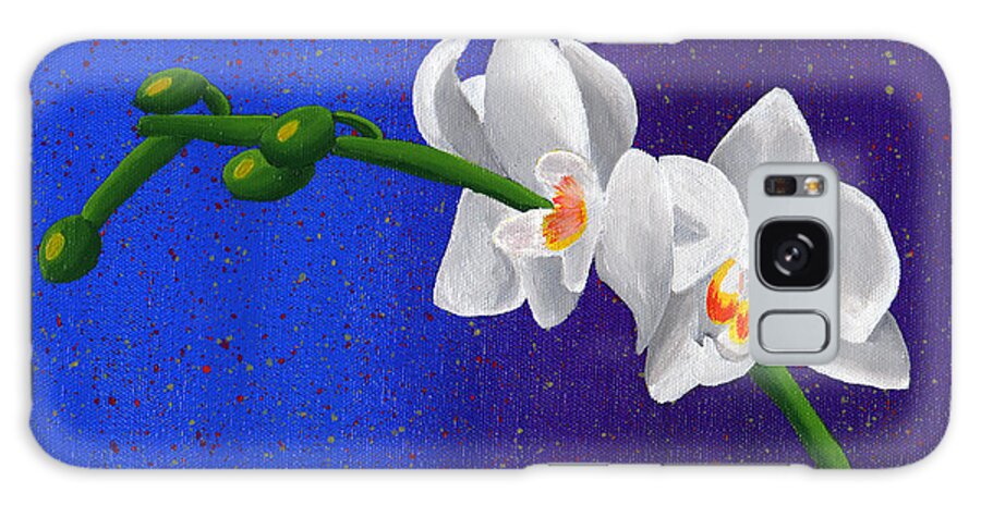 White Orchids Galaxy Case featuring the painting White Orchids by Laura Forde