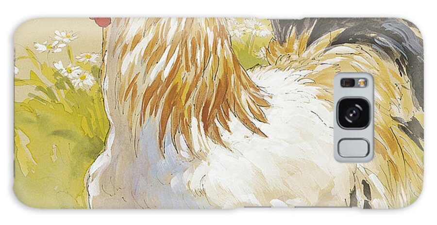 Chicken Galaxy Case featuring the painting White Rooster by Tracie Thompson