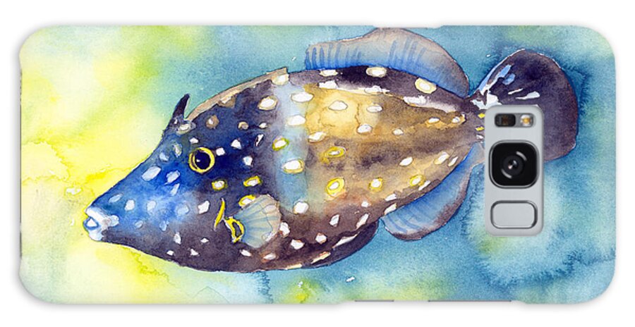 Filefish Galaxy Case featuring the painting Whitespot Filefish by Pauline Walsh Jacobson