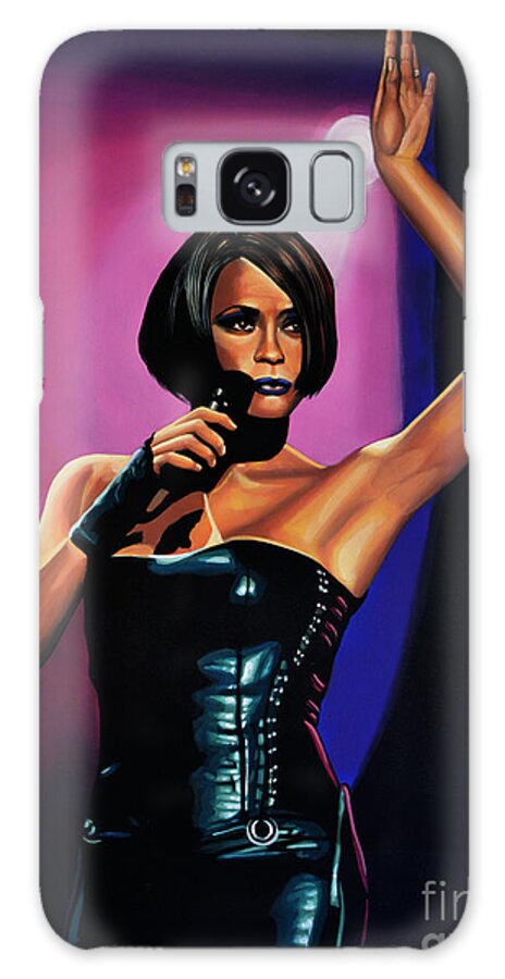 Whitney Houston Galaxy Case featuring the painting Whitney Houston On Stage by Paul Meijering