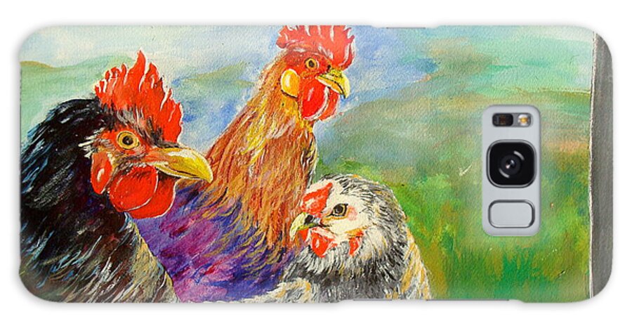 Original Chicken Painting Galaxy S8 Case featuring the painting Whose Egg isThat by Cheryl Nancy Ann Gordon