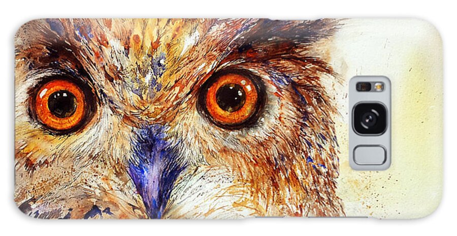 Owl Galaxy S8 Case featuring the painting Wide Eyed_ the Owl by Arti Chauhan