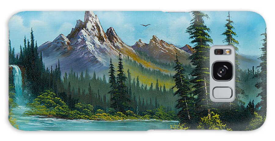 Landscape Galaxy Case featuring the painting Wilderness Waterfall by Chris Steele