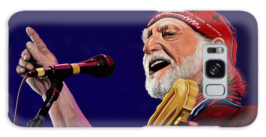 Willie Nelson Galaxy Case featuring the painting Willie Nelson by Paul Meijering