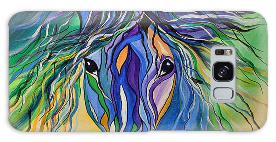 Horse Galaxy Case featuring the painting Willow the War Horse by Janice Pariza