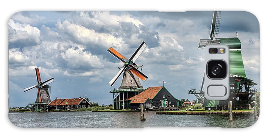 Windmill Trio Galaxy Case featuring the photograph Windmill Trio by Phyllis Taylor
