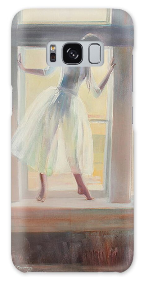 Ballerina Galaxy Case featuring the painting Window poses by Susan Bradbury