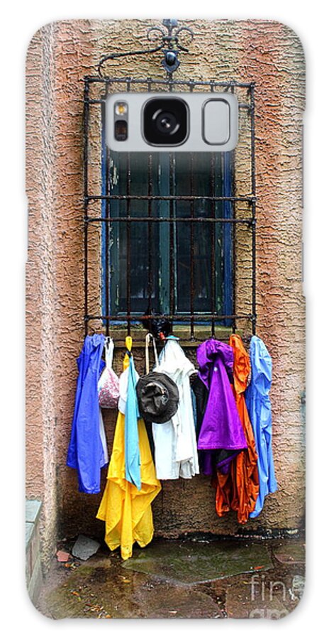 Raincoat Galaxy Case featuring the photograph Window Raincoat Rack by Andre Turner