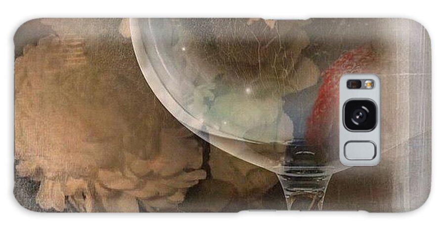 Wine Glass Galaxy Case featuring the photograph Wine Glass And Flowers by Georgiana Romanovna