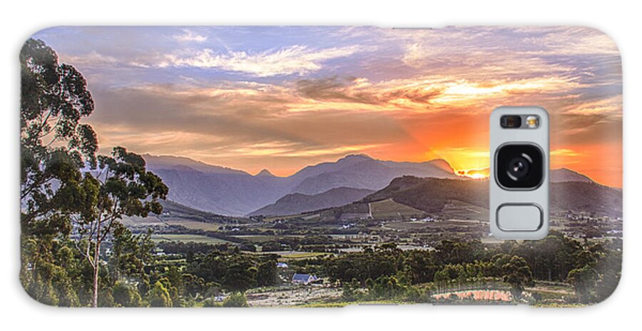 Franschhoek Galaxy S8 Case featuring the photograph Winelands Sunset by Jennifer Ludlum