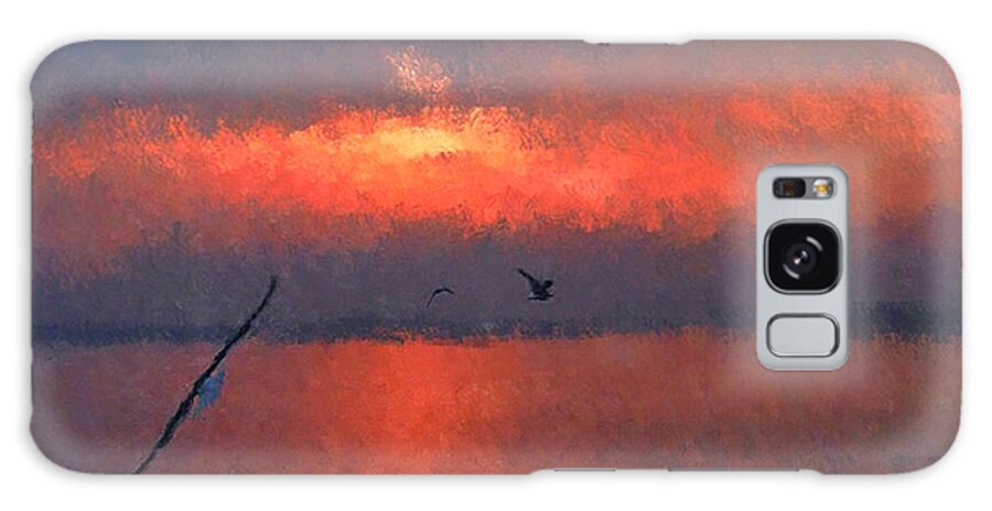 Sunset Galaxy Case featuring the painting Winged Sunset by Josef Kelly