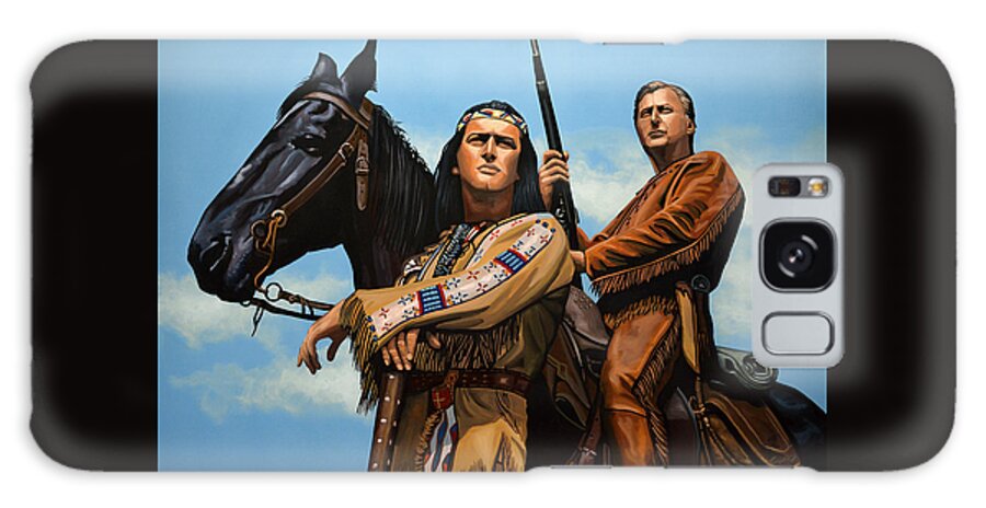 Winnetou Galaxy Case featuring the painting Winnetou and Old Shatterhand by Paul Meijering