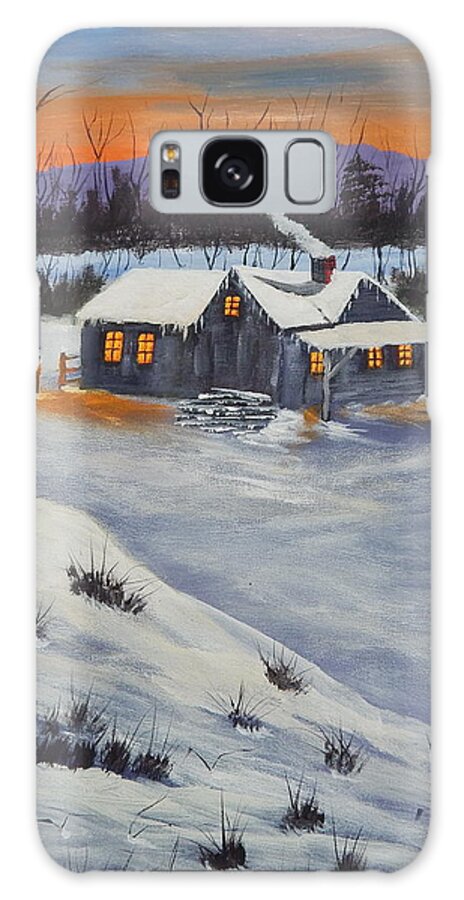 Nature Galaxy Case featuring the painting Winter Evening Glow by Robert Clark