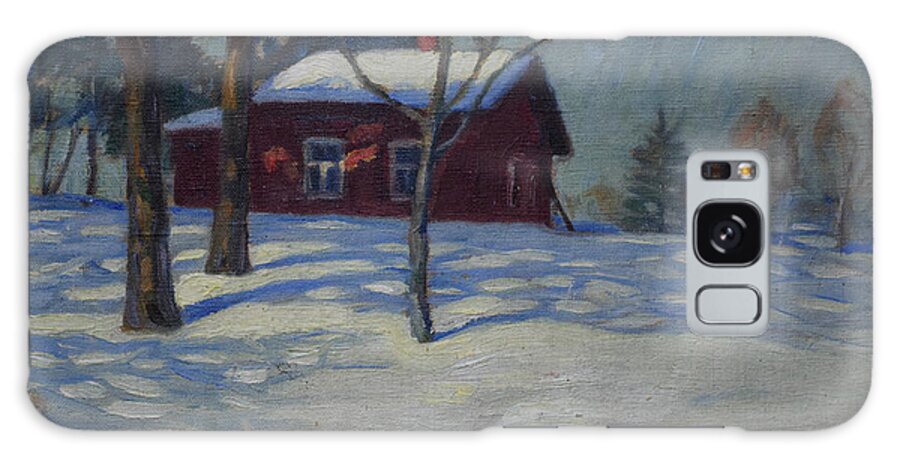 Janne Muusari Galaxy Case featuring the painting Winter House by Janne Muusari