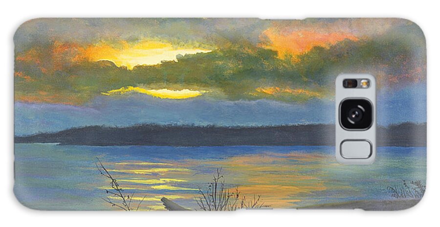 Mississippi River Galaxy Case featuring the painting Winter Solstice at the confluence of the Mississippi and the Missouri Rivers by Garry McMichael