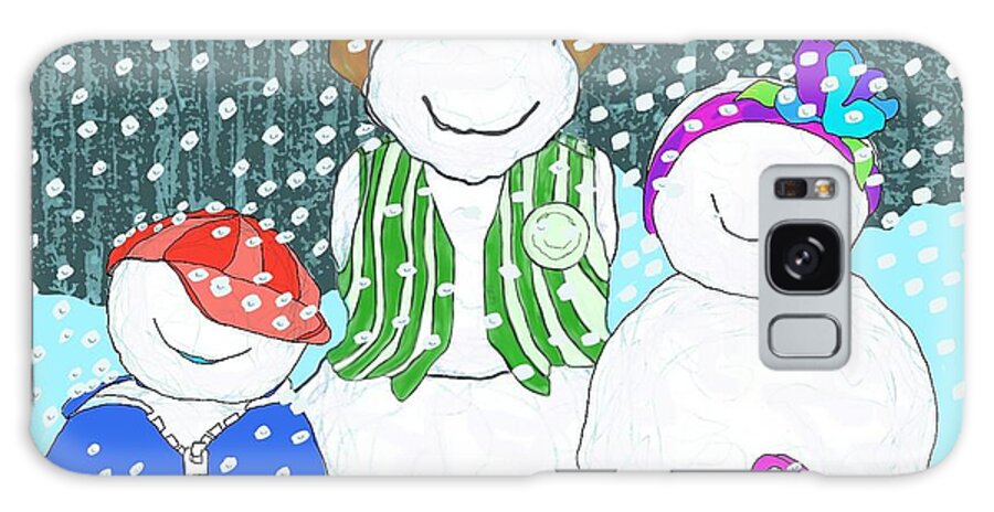 Positive Reinforcement Galaxy Case featuring the mixed media Winter Visitors by Lorraine Mullett