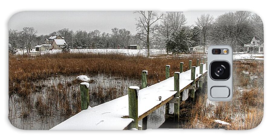 Dock Galaxy Case featuring the photograph Winter Walkway by John Loreaux