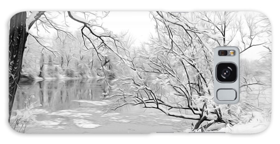 Snow Galaxy Case featuring the photograph Winter Wonderland in Black and White by Tracy Winter
