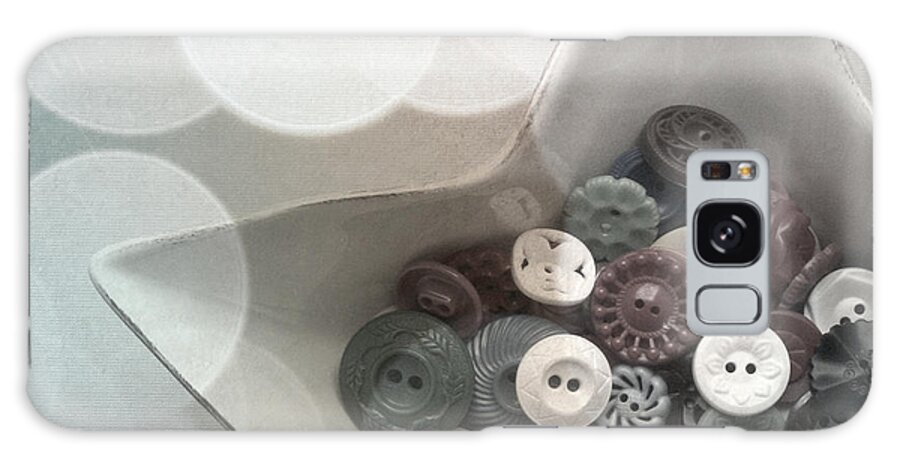 Still Life Galaxy Case featuring the photograph Wintery Bowl of Buttons by Jillian Audrey Photography