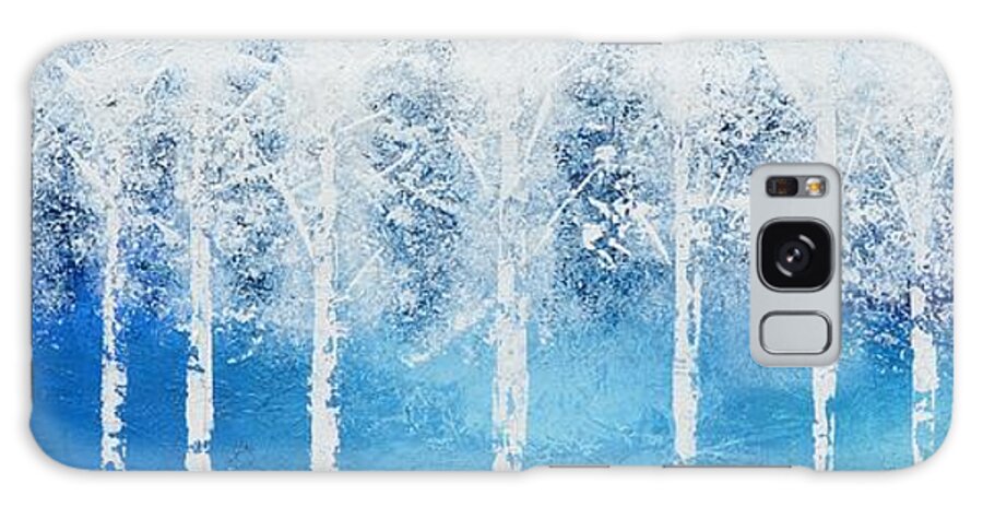 White Trees Galaxy Case featuring the painting Wintry Mix by Linda Bailey