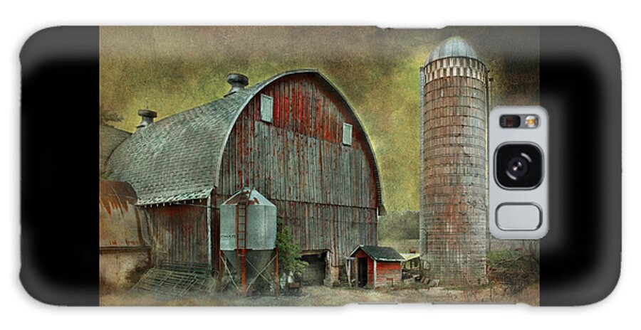 Wisconsin; Barns; Wisconsin Barns; Crib Barn; Cows; Pasture; Landscape; Digital Landscape; Jeff Burgess; Imagesfx; Jeff Burgess Photography; Vacation; Cattle; Midwest; United States Midwest; Trees; Metal; Roof; Red; Red Barn Galaxy Case featuring the photograph Wisconsin Barn - Series by Jeff Burgess