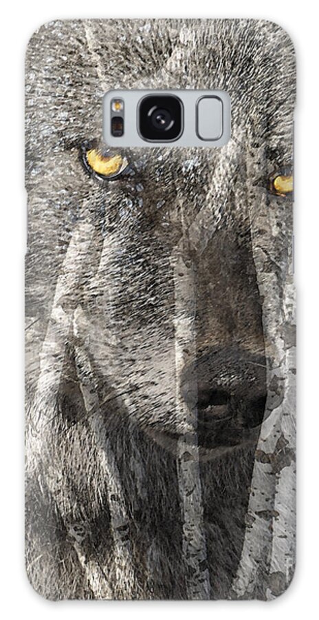 Wolf Galaxy Case featuring the digital art Wolf Aspens by Judy Wood