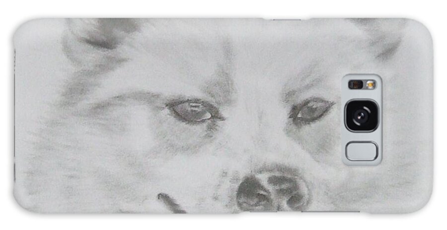 Sandra Muirhead Galaxy Case featuring the drawing Wolf The Husky by Sandra Muirhead
