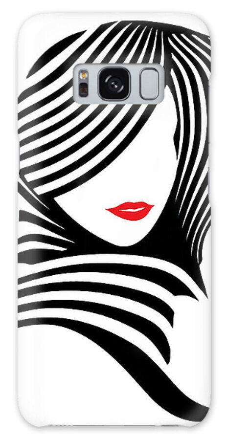 Black And White Galaxy Case featuring the digital art Woman Chic in Black and White by Rafael Salazar
