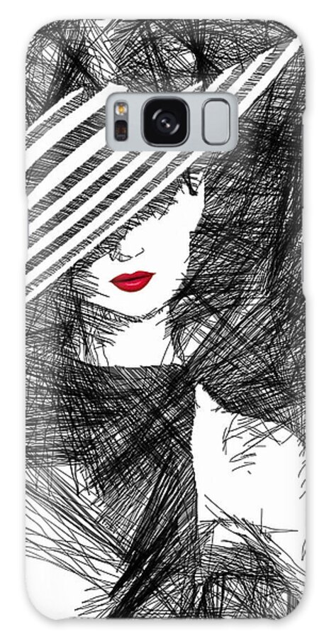 Woman Galaxy Case featuring the digital art Woman with a Hat by Rafael Salazar