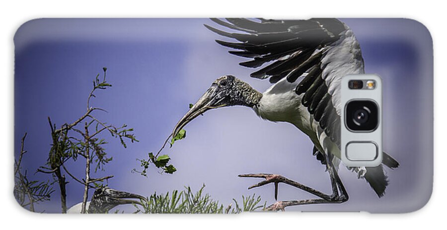 Rookery Galaxy Case featuring the photograph Woodstork Delicate Landing by Donald Brown