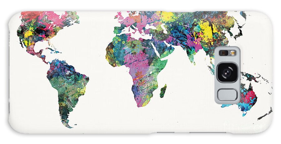 World Galaxy Case featuring the painting World Map by Mike Maher