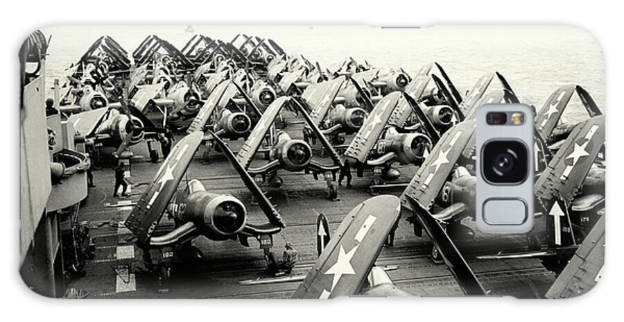 Wwii Galaxy Case featuring the photograph WWII Corsairs of the USS Bunker Hill by Historic Image