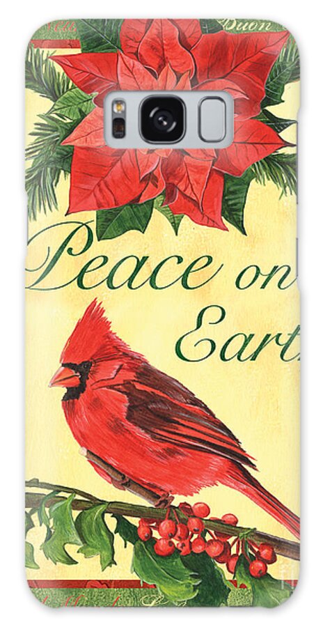 Cardinal Galaxy Case featuring the painting Xmas around the World 1 by Debbie DeWitt